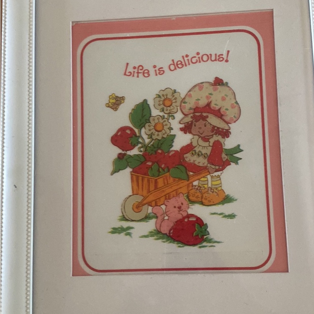 Strawberry Shortcake glass pane